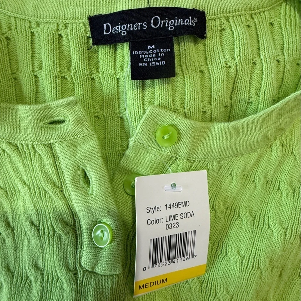 Designers Originals Green Sleeveless Top. 100% cotton. Sz M. NWT. - Picture 6 of 7